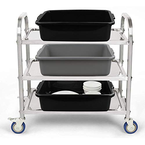 13 L Plastic Commercial Tote Box, Bus Tubs/Bus Box, 4-Pack - color: gray and black, size: 13 L