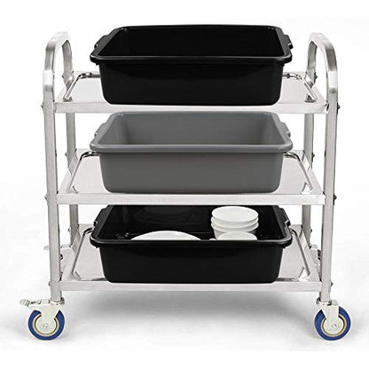 13 L Plastic Commercial Tote Box, Bus Tubs/Bus Box, 4-Pack - color: gray and black, size: 13 L