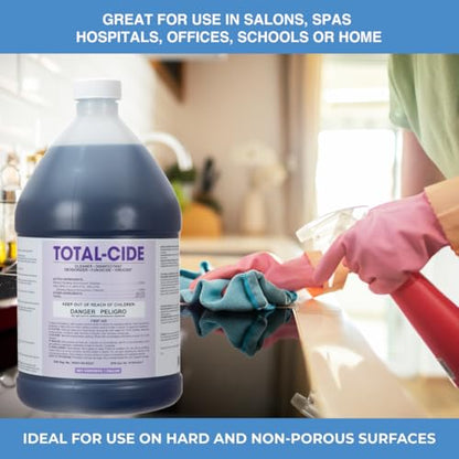 ForPro Total-Cide Disinfectant Solution, 2X Concentrated Formula, Hospital Grade Sanitizer & All Purpose Cleaner, 1 Gallon (128 Fl Oz) - size: 128 Fl Oz (Pack of 1)