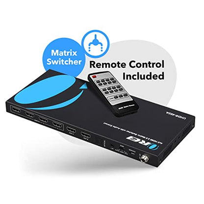 OREI 4x2 HDMI Matrix Switch 4K with Audio Extraction, ARC, EDID, Downscale