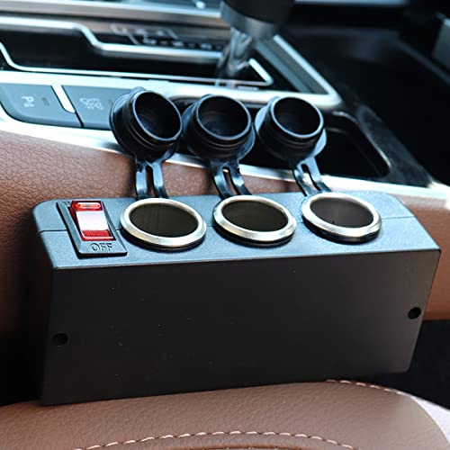 3 Socket Cigarette Lighter Splitter 12V Power Outlet Adapter with LED On/Off Switches for Car Rv Truck Marine Boat - color: 3 Socket Splitter