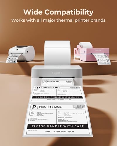 MUNBYN 4x3 Thermal Labels, 500 Sheets/1 Roll, White - color: White, size: 4x3"