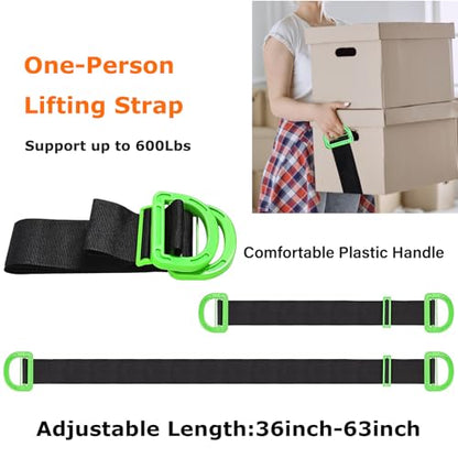 Furniture Moving Straps with Chest Buckle, 2-Person Lifting and Moving System, Adjustable Carrying Moving Shoulder Strap for Furniture, Appliances, Mattresses Heavy Objects up to 1000lbs - color: Black