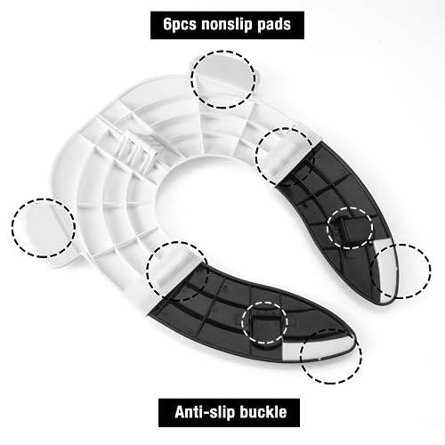 PandaEar Toilet Seat Cover | Folding Travel Toilet Seat for Children and Potty Training | Portable Silicone Toilet Seat for Toddlers, Boys & Girls with Non-Slip Silicone Pads -Panda - color: White