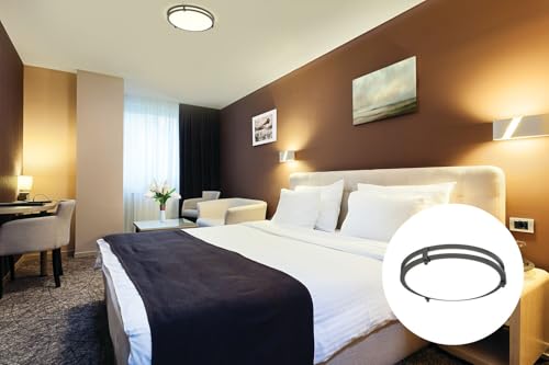 Juno Saturn Flush Mount Ceiling Light with Switchable Color Temperature (2700K-5000K), 13-Inch, Matte Black - color: Matte Black, size: 13-Inch