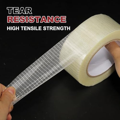 uxcell Filament Strapping Tape 15/16" x 54.7 Yards 5.9 Mil Heavy Duty Mesh - size: 15/16 Inch x 54.7 Yards 5.9 Mil
