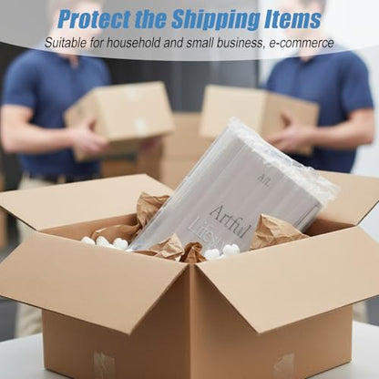 12"x200' Bubble Cushioning Wrap Roll for Packing Bubbles Packing Supplies Inflatable big bubble wrap with Pump Air for Shipping Moving Bottle Travel Protector Bags Heavy Duty