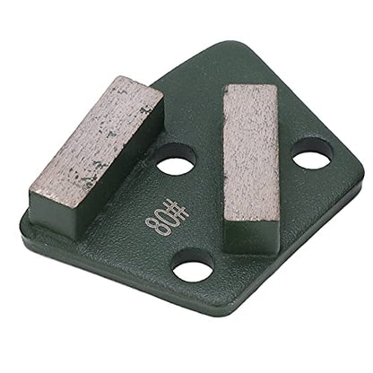 3PCS Trapezoid Grinding Shoes for Concrete - 80# Grit 2-Teeth Diamond Grinding Blocks for Floor Grinders Polishers (Green)