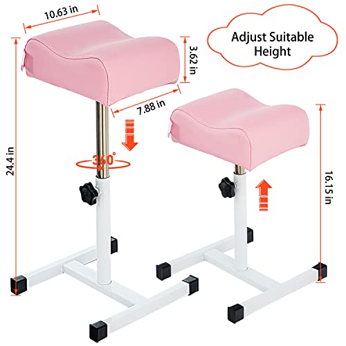 Pedicure Manicure Footrest Adjustable Height Stand Beauty SPA Salon Nail Care Pink - color: Pink