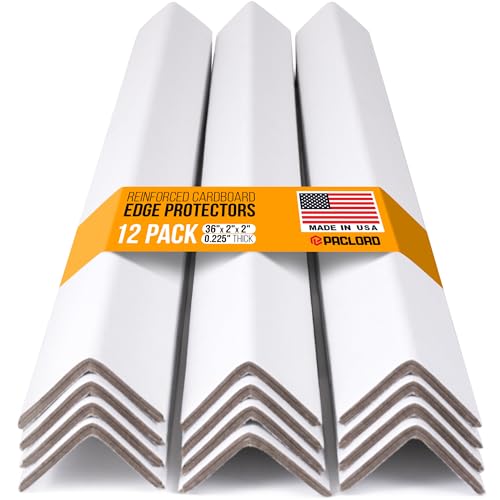36" x 2" x 2" Reinforced Cardboard Edge Protectors, Pack of 12 - color: Thickness: 0.225", size: Pack of 12