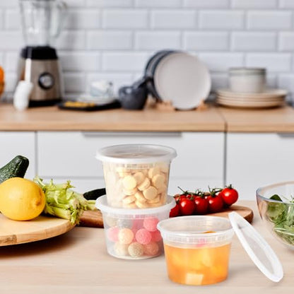 Glotoch Express 48 Sets 16 oz Deli Containers with Lids,Leakproof&BPA-Free - size: 16 oz - 48 Sets