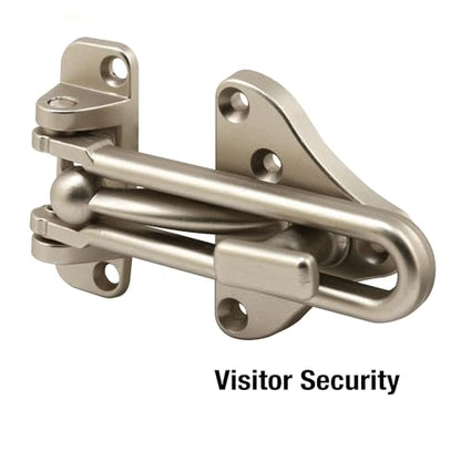 Prime-Line Swing Bar Door Guard, Auxiliary Security Lock, Satin Nickel - color: Satin Nickel