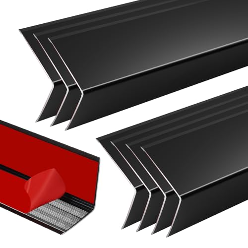 8Pcs 17.5" Black Metal Corner Protector, L-Molding Corner Guards - color: Black, size: 17.5" x 2"x 2"
