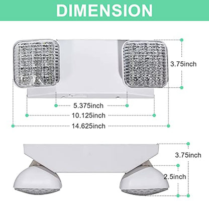 LED Emergency Exit Light Battery Backup, Fire Resistant Emergency Exit Sign - size: 4 PACK