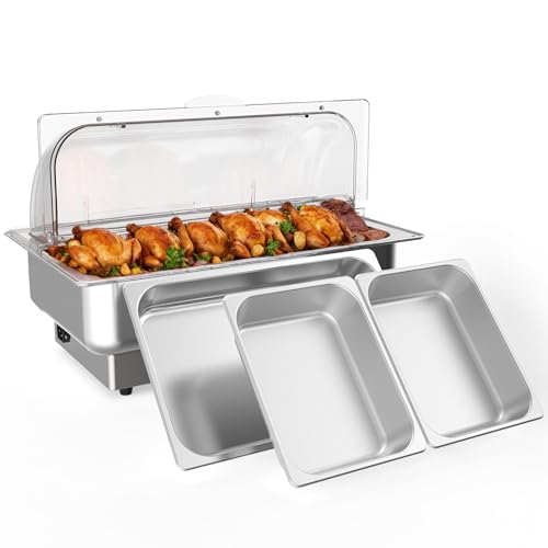 GarveeHome Electric Chafing Dishes Buffet Set - size: 1x1/1+2x1/2 Pans