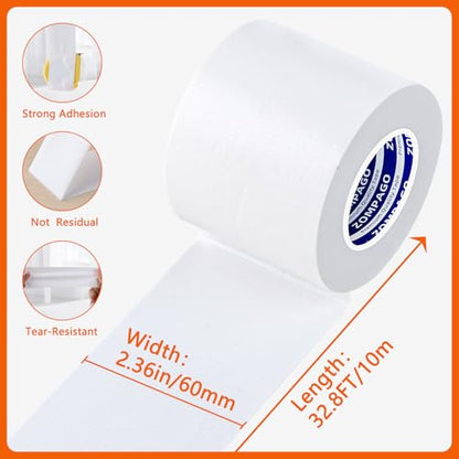 ZOMPAGO Duct Tape for Window Sealing,Draft Seal Weather Strip 2.4inx33FT - color: White Tape, size: 2.4inx33FT