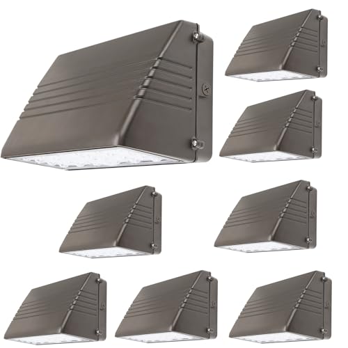 BBESTLED 8Pack LED Wallpack Light Outdoor 70W/56W/42W/28W Flood Lights Dusk to Dawn UL Listed 120-277V 5000K/4000K/3000K IP65 Waterproof, Wall Pack Lights Outdoor LED Commercial - size: 70W-8PACK