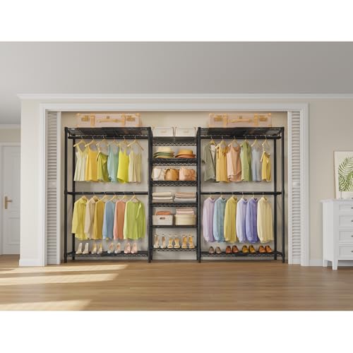 VIPEK X3 Plus Large Expandable Closet Rack Wardrobe Closet Organizer Black - color: Black, size: X3 Plus