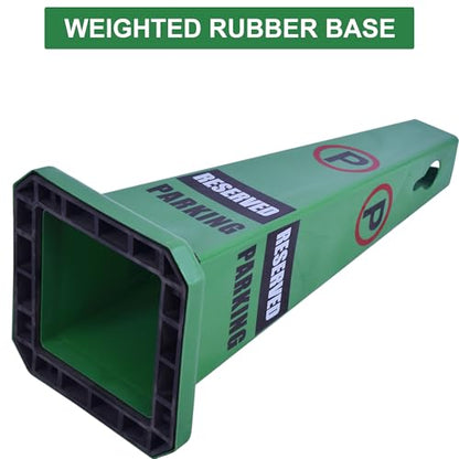OrangeStar 4-Pack 26.5" Reserved Parking Cones with Heavy Rubber Base - color: Green, size: 26.5 Inches