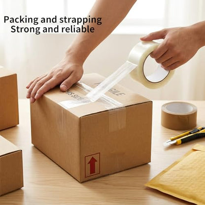 Strapping Tape 2 Inch x 35 Yards 1 Rolls, Heavy Duty Tape for Cargo, Clear Packing Tape Reinforced with Mono Fiberglass, 5.5 Mil Thick Filament Tape, Strong Packaging Tape & Fiber Tape - size: 1Roll: 2 Inch x 35y