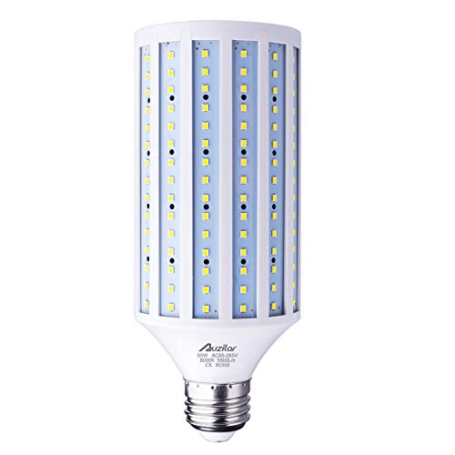 55W LED Corn Light Bulb (E39 Large Mogul Base) 5500Lm 6000K Cool White Daylight, for Metal Halide HID HPS Replacement Garage Parking Lot High Bay Warehouse Street Lamp Lighting 85V-265V