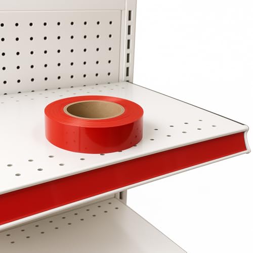 Decorative Gondola Shelving Vinyl Insert for Ticket Channel 130 FT. x 1.25 in. - Red - color: Red, size: 1 Roll