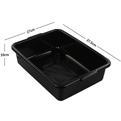 8 Liters Plastic Commercial Bus Tub Set of 4, Black Dish Pans - size: 8 L