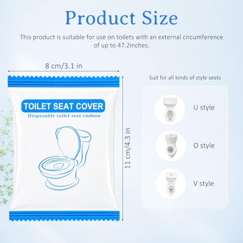 100 Pack Disposable Toilet Seat Covers for Travel Public Toilet Hospital - size: 100 PC