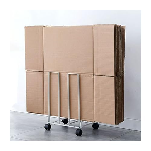 Carton Stand for Boxes, White Carton Storage Rack with Wheels - color: White