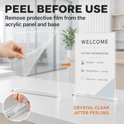 MaxGear Acrylic Sign Holder 8.5" x 11" Double Sided Menu Holder, 10 Pack - size: 10 Pack 8.5X11