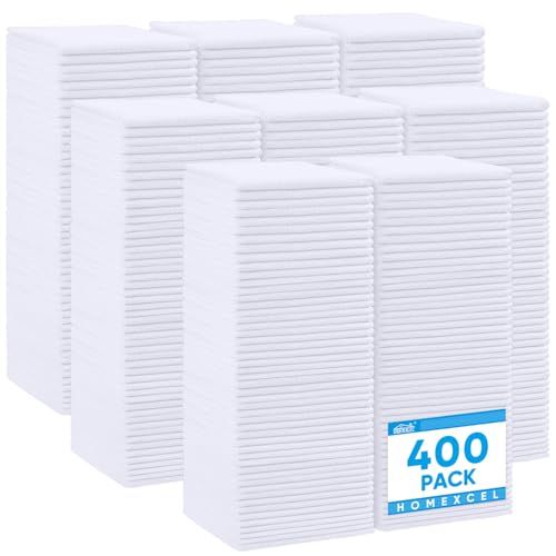 HOMEXCEL White Microfiber Cleaning Cloth 400 Pack, Microfiber Towel for Cars, Lint Free, Scratch-Free, Highly Absorbent, and Cleaning Rags for House, Window and Glass, Cars, TV Screen 11.5 X11.5 inch - color: White