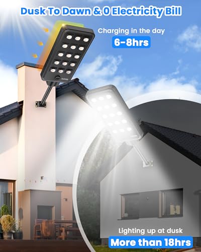 Gefolly G-16000W Solar Street Light Outdoor, Flood Security Parking Lot - size: XL