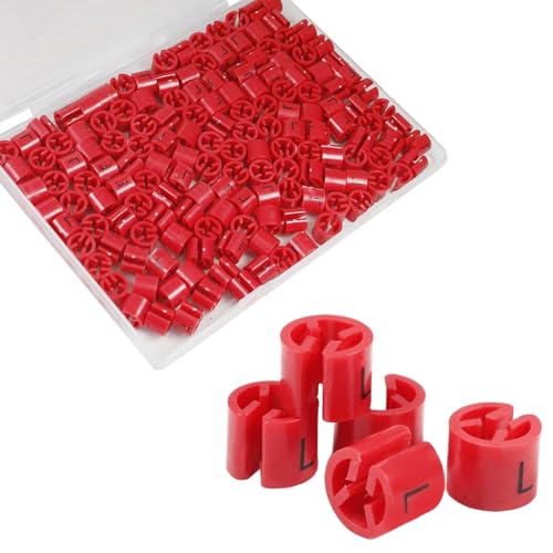 150Pcs Clothes Hanger Size Color-Coding Garment Size Markers - color: Red-l