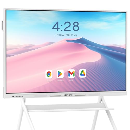 Interactive Smart Board for Classroom, 75” 8+128 GB Electronic Digital Whiteboard Built-in Google EDLA-Certified Android 14 OS - 4K Touchscreen Smartboard for Home Office School Studio Display - size: 67"W x 40.2"H