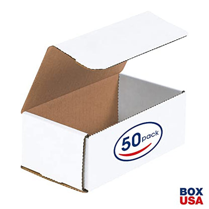 BOX USA BMRX4X 6 1/2"L x 3 5/8"W x 2 1/2"H, White (Pack of 50) - size: (057) 6 1/2" x 3 5/8" x 2 1/2", 50-Pack
