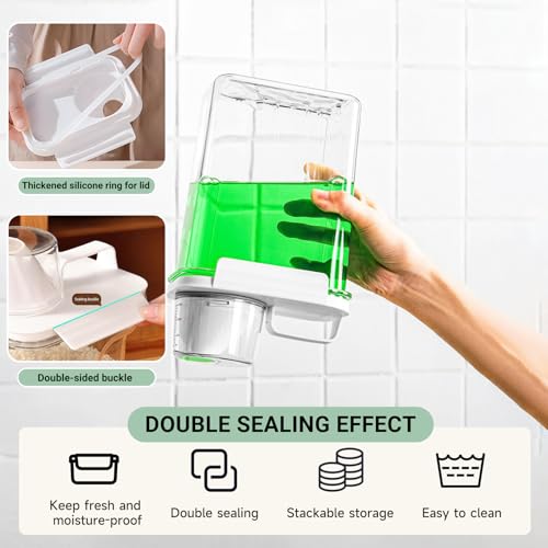 Cereal Storage Containers Set(S*1&L*1) Airtight Food Storage Dispenser - size: 1 Large, 1 Small-2 pcs
