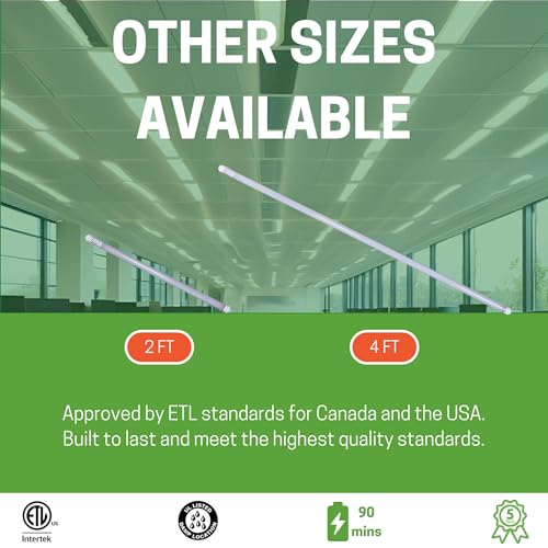 E2 LIGHTING 2Ft T8 LED Emergency Tube, 9W, 5 Pack, 120 to 277V, 1215 Lumens - color: Tunable 2700k-5000k, size: 2 Feet
