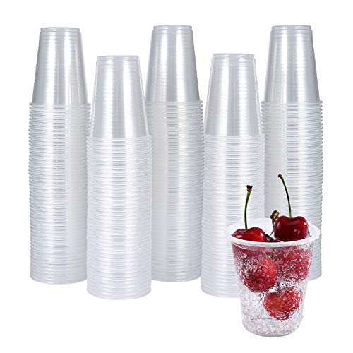 300 Pack 5 OZ Clear Plastic Cups,Disposable Mouthwash Cups,5 Ounce Cold Party Drinking Tumblers Ideal for Whiskey, Drinking Tasting, Food Samples - size: 5oz