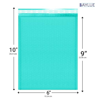 Teal Bubble Mailers 6x10, Self Seal Poly Padded Envelopes #0, 250 Pack Bulk - color: Teal, size: 6"x10" / 250 Pack