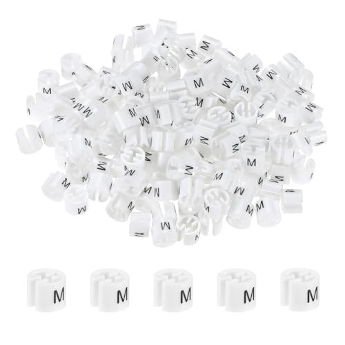 M METERXITY 100-Pack Clothes Hanger Markers, Size M Garment Tag, White - color: White, size: Medium