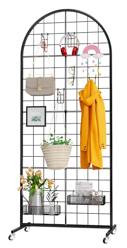 VGMiu Grid Wall Panel 2' x 5.2' FT Metal Grid Display Stand 1PCS Black - color: Black, size: 5.2 ft