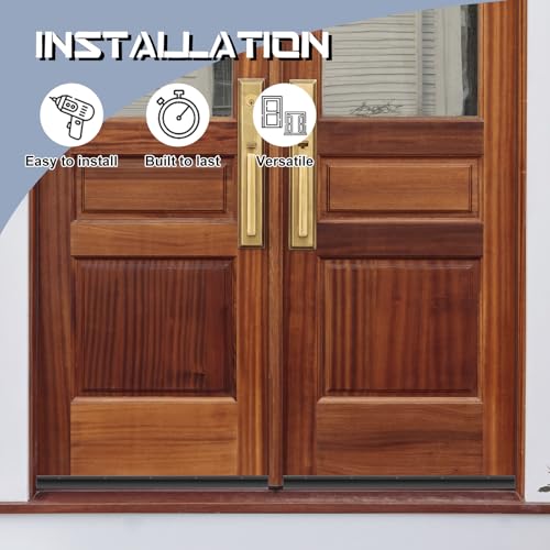Blulu 2 Pcs 36 in Aluminum Door Drip Cap with Screws Rain Drip Guard - color: Black
