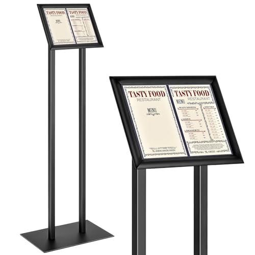 8.11x10.61'' Floor Standing Sign Holder, Menu Display Stand Metal
