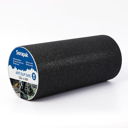 12in x 40 Ft Anti Slip Tape, 80 Grit Black Grip Tape for Stairs - size: 12'' x 40 FT
