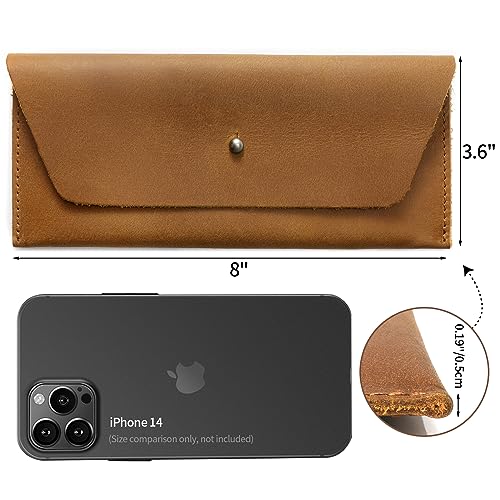 Ringsun Genuine Leather Cash Envelopes, Reusable Budget Envelope, Retro Clutch for Men & Women, Minimalist Wallet, Bourbon Brown - color: Bourbon Brown
