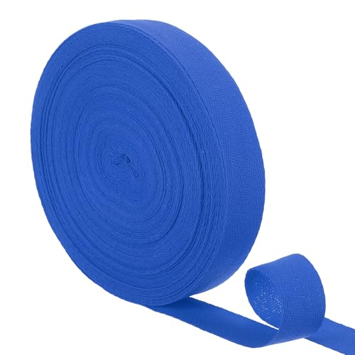 uxcell 23 Yards Cotton Twill Tape, 1-inch Herringbone Webbing Ribbon Bias Binding Tapes for Clothes Sewing, DIY Crafting (Bright Blue) - color: Bright Blue, size: 1-inch