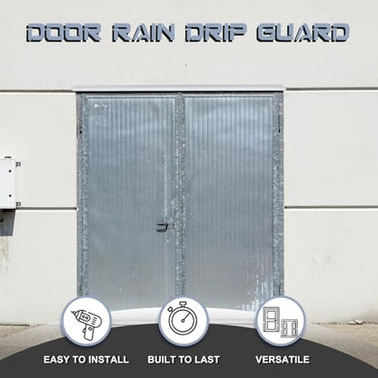 Hicarer 2 Pcs 40 Inch Door Drip Cap Aluminum Rain Guard, Silver - color: Silver, size: 40 Inch