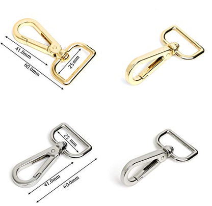 Swivel Clasps 1" D Ring Lobster Clasp Claw Clasp Swivel Snap Hook Clip - size: 1 Inch
