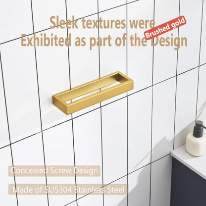 KOKOSIRI Towel Ring Brushed Gold Hand Towel Holder 9 Inch Kitchen Towel Hanger Rack Stainless Steel Bathroom Hardware Wall Mounted, 1 Pack B4008BG-L9 - color: Brushed Gold, size: 1 Pack