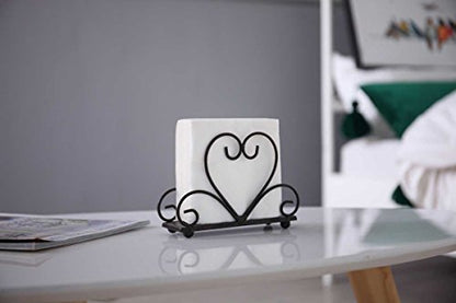 Metal Table Napkin Holder Freestanding Tissue Dispenser (Black) - color: Black